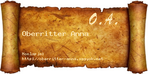 Oberritter Anna névjegykártya